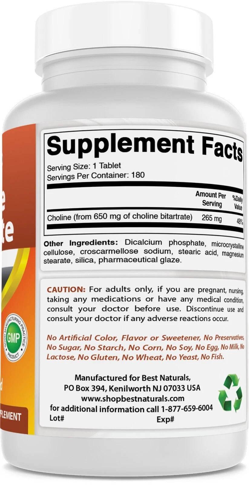 Best Naturals Choline Bitartrate Tablets