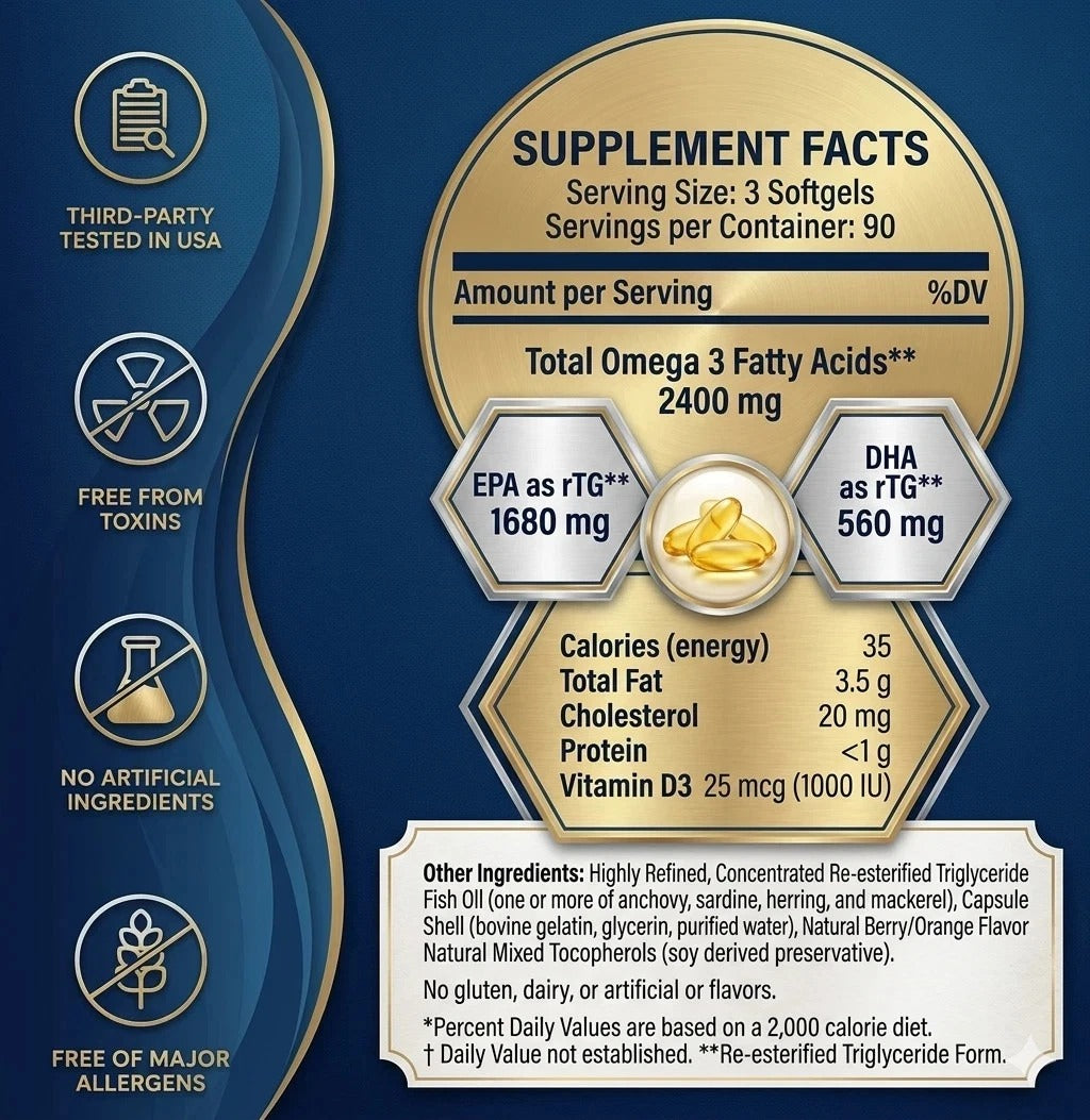 De3 Omega Benefits Softgel Supplement